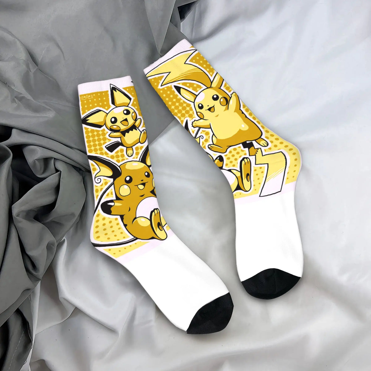 Men's Socks Pokemon Characters  Stockings Non-Slip Comfortable Socks Autumn Modern Design Outdoor Sports Socks