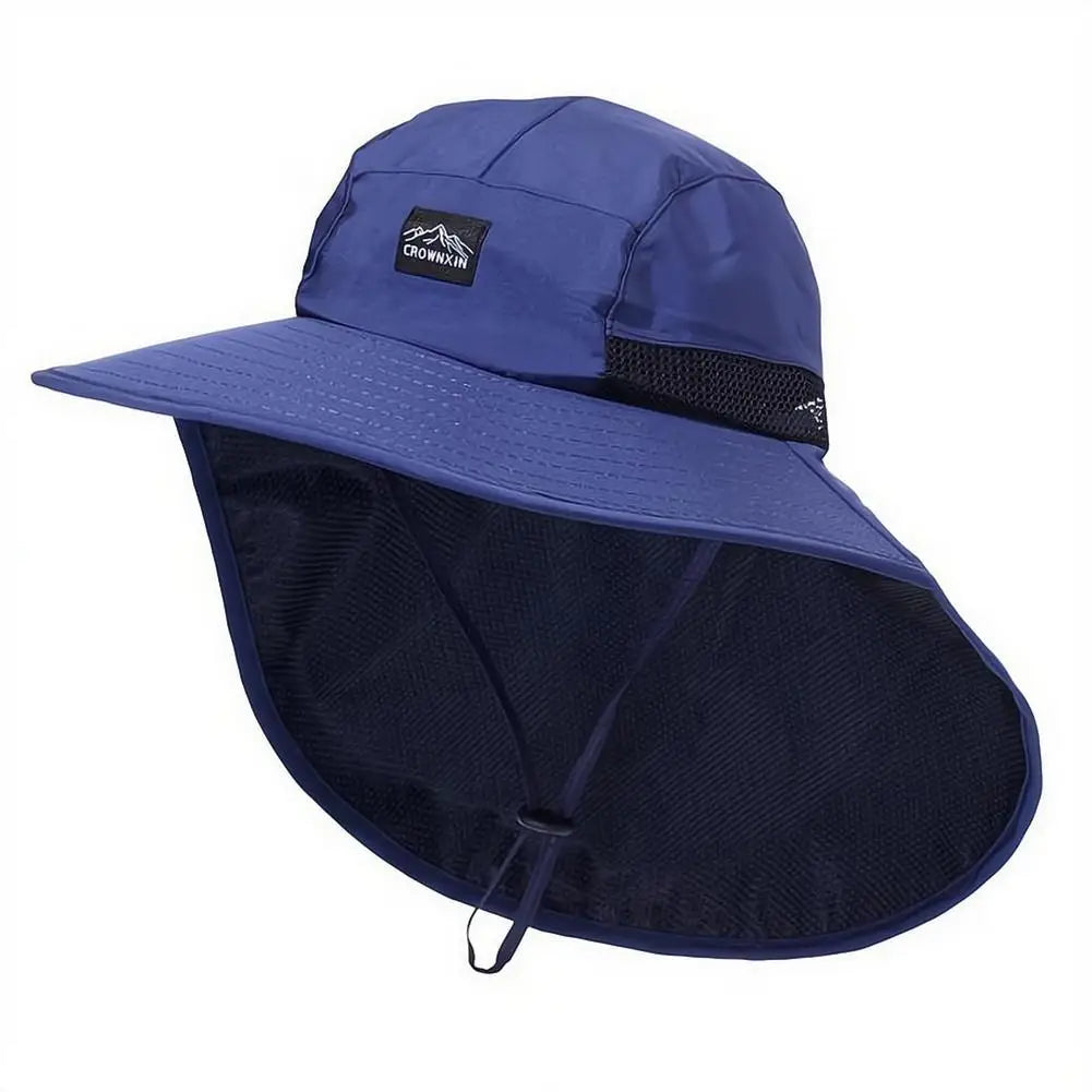 Men's Fisherman Hats Summer Outdoor Sun Protection Hats Wide Brim Waterproof Hiking Breathable Against Ultraviolet Rays Camping