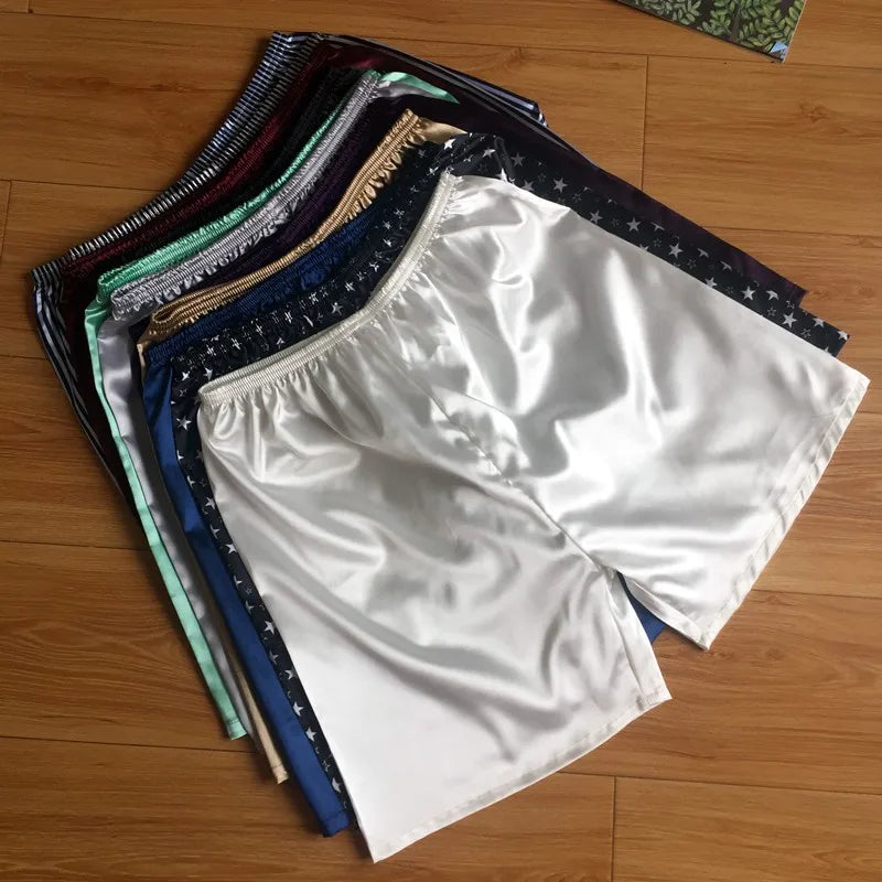 Men's Pajamas Pant Silk Short Summer Household Pants Can Wear Outside Comfort Beach Sleeping Bottom Clothing Underwear