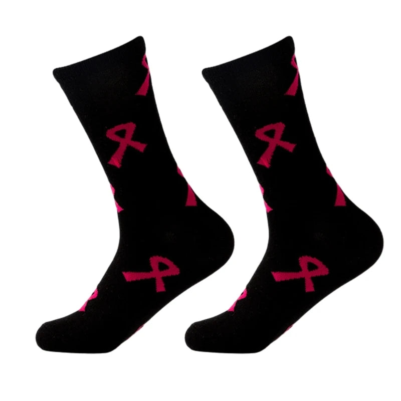 Womens Breast Cancers Awareness Socks,Soft Pink Ribbon Sport Socks Gifts