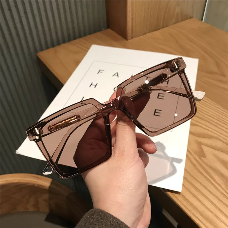 New Big Frame Sunglasses for Women Fashion Square Too Glasses Ladies Glasses Outdoor Sunshade Mirror for Men