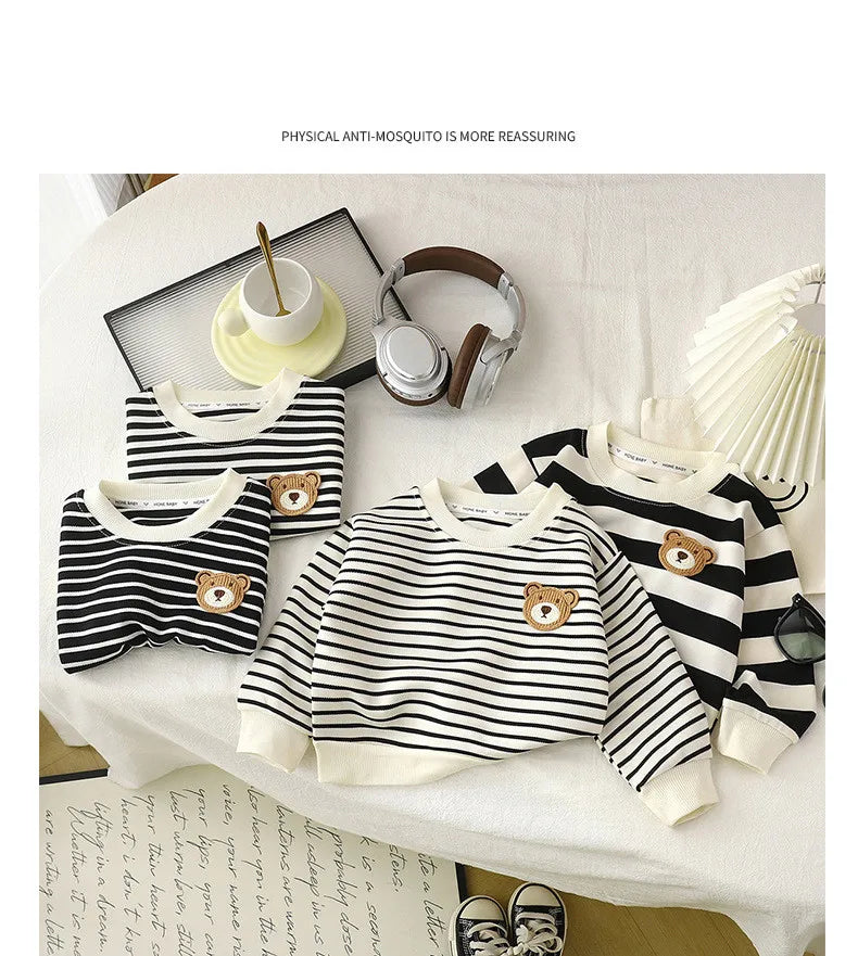 Children's Sweatshirt Kids Clothes Boys Girls T-shirt Elastic Sweater Long Sleeve Pullover Tops Baby Children Clothing