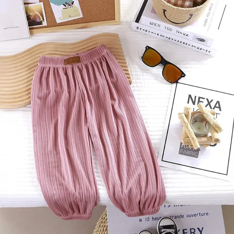 Summer Boys Girls Pants Casual Baby Kids Loose Pants Girl Breathable Pant Children Clothing