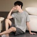 Pyjamas Male Full Pure Cotton Fashion Men Short Sleeve Short Pants Pajamas Set 2 Piece/set Summer Pijama Hombre Home Lounge Gift