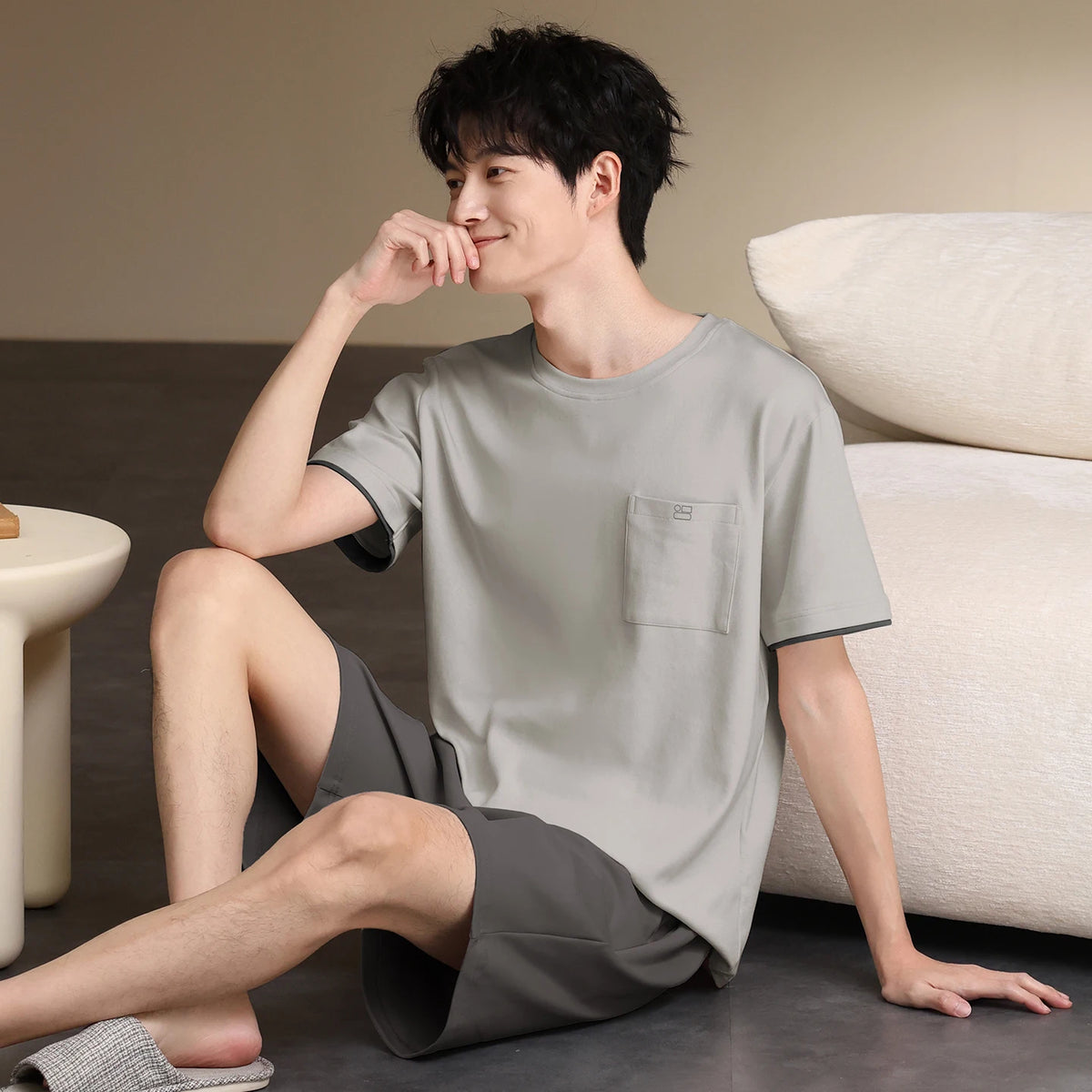 Pyjamas Male Full Pure Cotton Fashion Men Short Sleeve Short Pants Pajamas Set 2 Piece/set Summer Pijama Hombre Home Lounge Gift