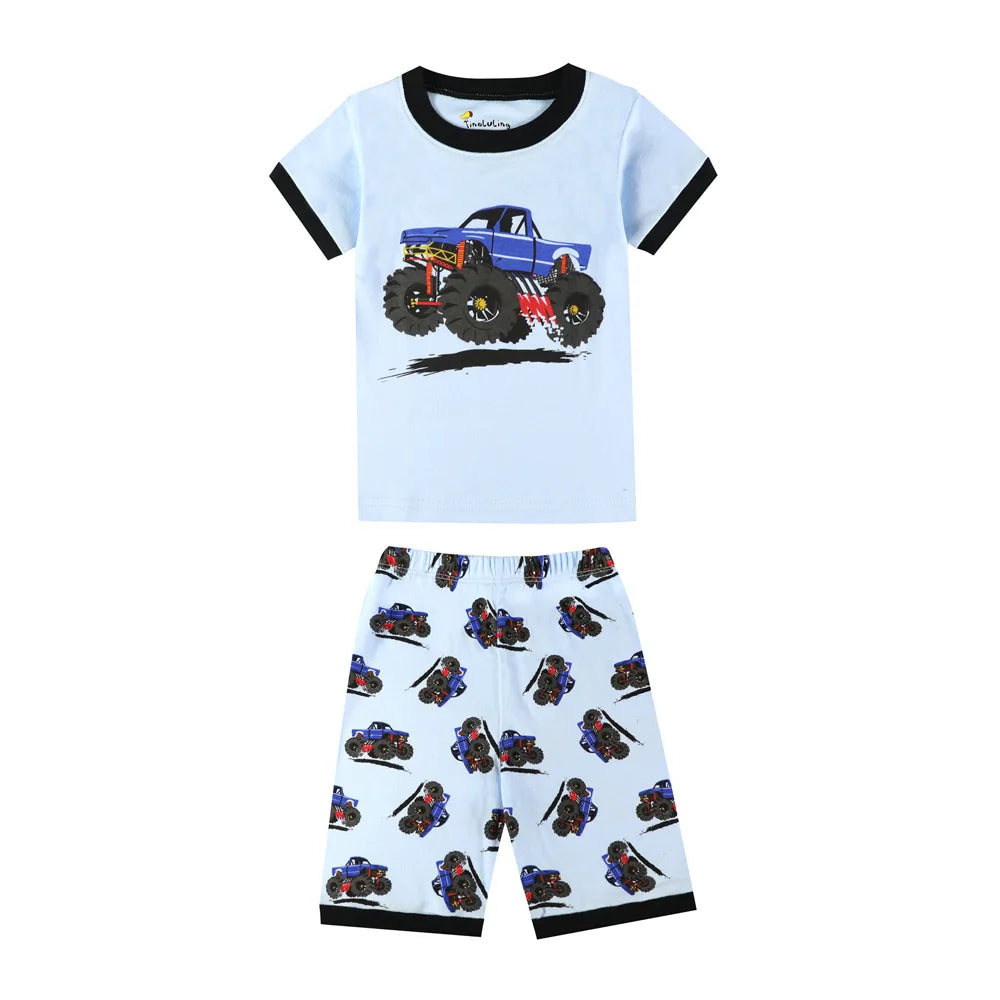 Toddler Baby Boy Pajamas Sets Summer Cotton Children Pyjama Short Cute Airplane Cars Pj for Kids Clothes 2 to 3 4 5 6 7 8 Years