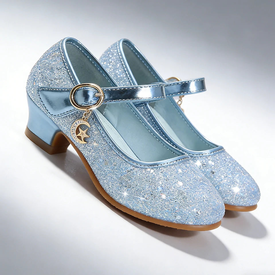 Fancy Little Girls Shiny Princess Dress Up Mary Jane Heels Halloween Cosplay Christmas Birthday Party Pageant Children's Shoes