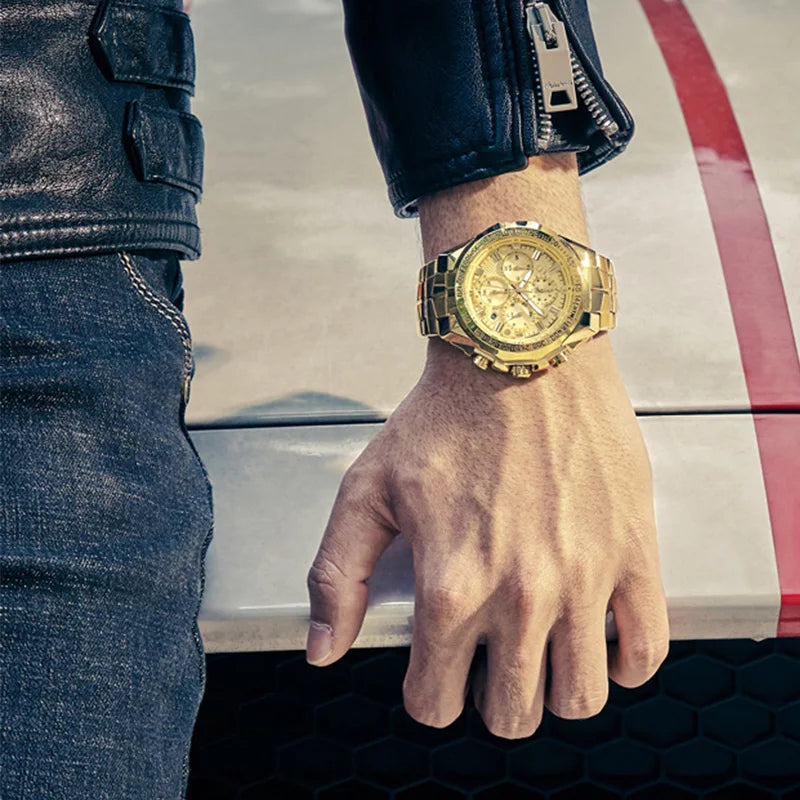 Relogio Masculino WWOOR Mens Watches 2026 Top Brand Luxury Wrist Watches For Men Gold Big Golden Male Chronograph Wristwatch Man