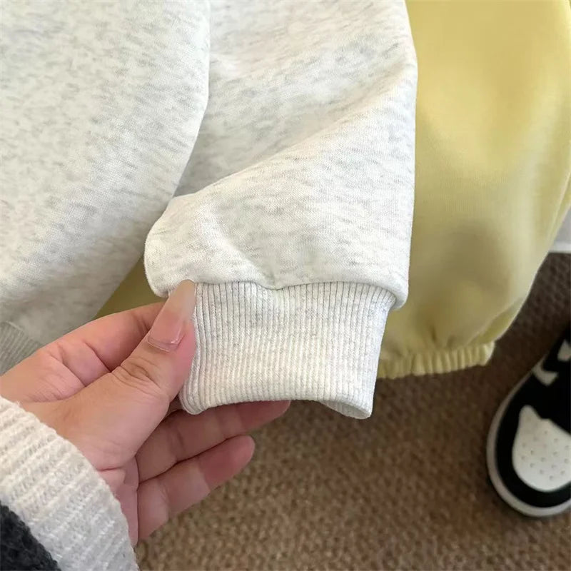 Children Hoodie Suit Boys Sports Outfit Girl Long-Sleeved Top Sweatpants 2Pcs Autumn Kids Fashion Loose Sets 2025 Casual Clothes