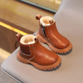 Kids Short Boots Fashion Boys Shoes Autumn Winter Leather Children Boots Non-Slip Toddler Girls Boot Toddler Snow Shoes