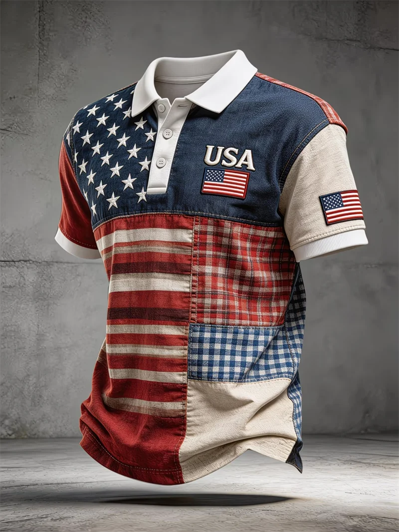 Couple Matching Usa 250 Patriotic Polo Shirt Men Women American Flag Statue Of Liberty Print Casual Breathable Sportswear Polo