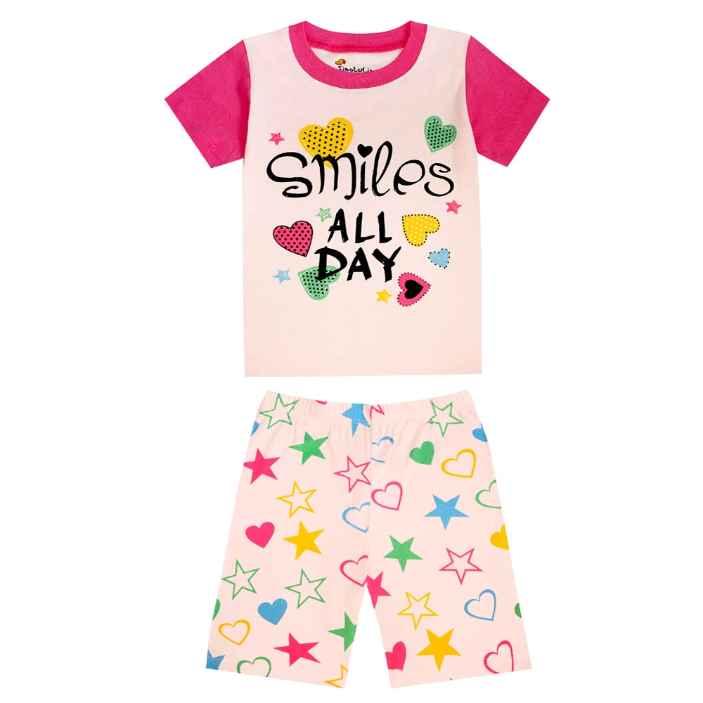 Fashion Boys Pajamas 2024 New Summer Short Sleeve Children's Clothing Sleepwear Cotton Pyjamas Sets For Kids 2 3 4 5 6 7 8 Years