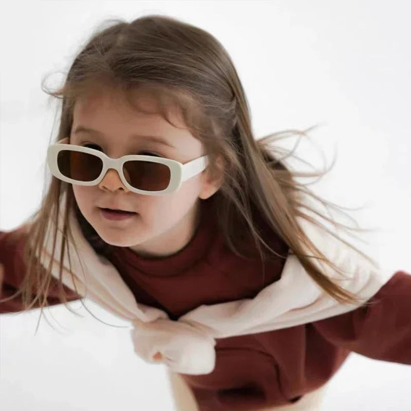 Children Cute Vintage Frosted Rectangle Sunglasses Outdoor Girls Boys Sweet Sun glasses Protection Classic Kids eyewear UV400