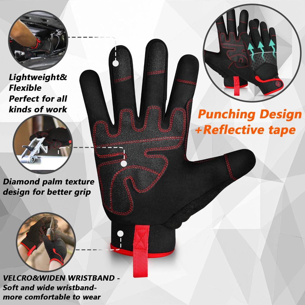 High Dexterity Work Gloves for Men -Touch Screen Compatible with Excellent Grip Mechanical Gloves for Multipurpose Utility
