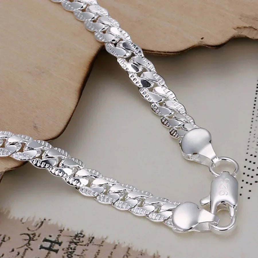 Fashion Gold Or 925 Sterling Silver 5mm Men Jewelry Charm Women Lady Chain Bracelets Wedding Party Gifts