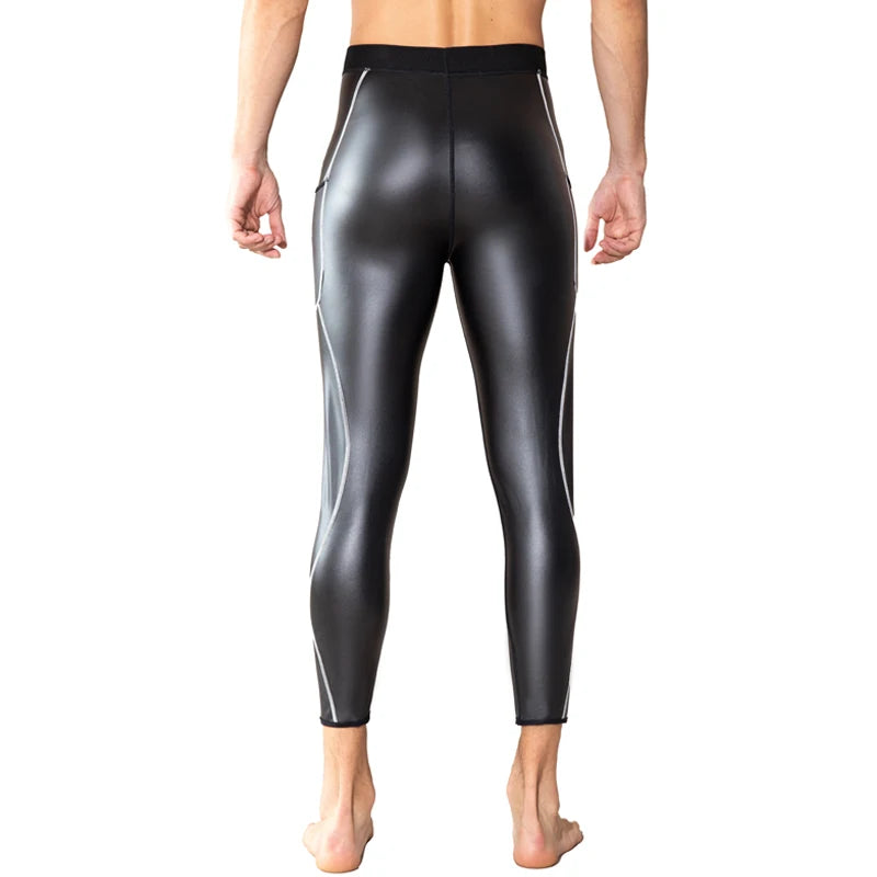 Men Fashion Leather jacket with Pockets Leather Pants Body Shaper Waist Trainer High Waist Control Panties Fitness Leather Shirt