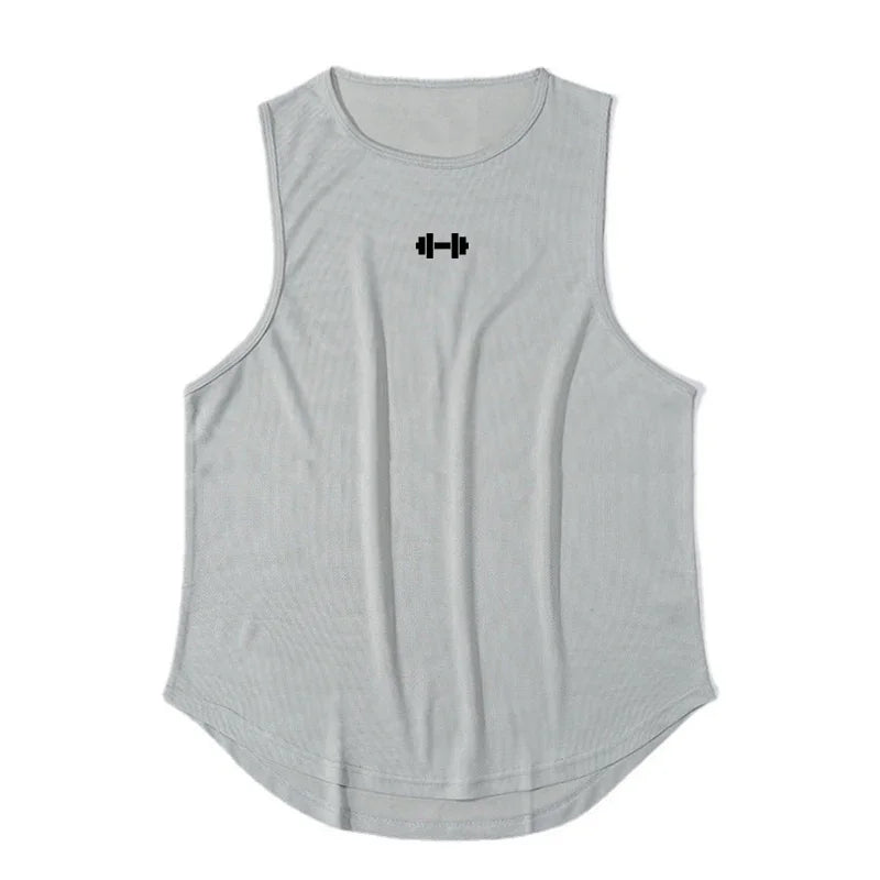 Summer Mens Gym Tank Tops Fitness Clothing Mesh Quick Dry Loose Fit Bodybuilding Sleeveless T Shirts Men Fashion Basketball Vest