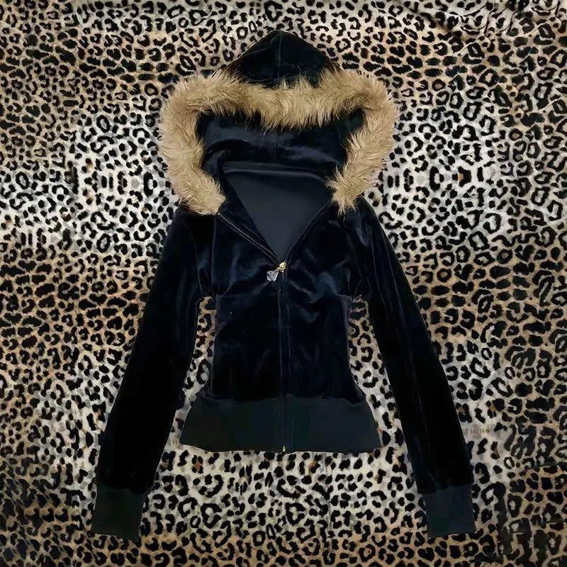Y2K Gothic Women Hoodie Rock Hot Cardigan Fashion Versatile Long Sleeve Punk Trend Streetwear Harajuku Casual Women's Clothing