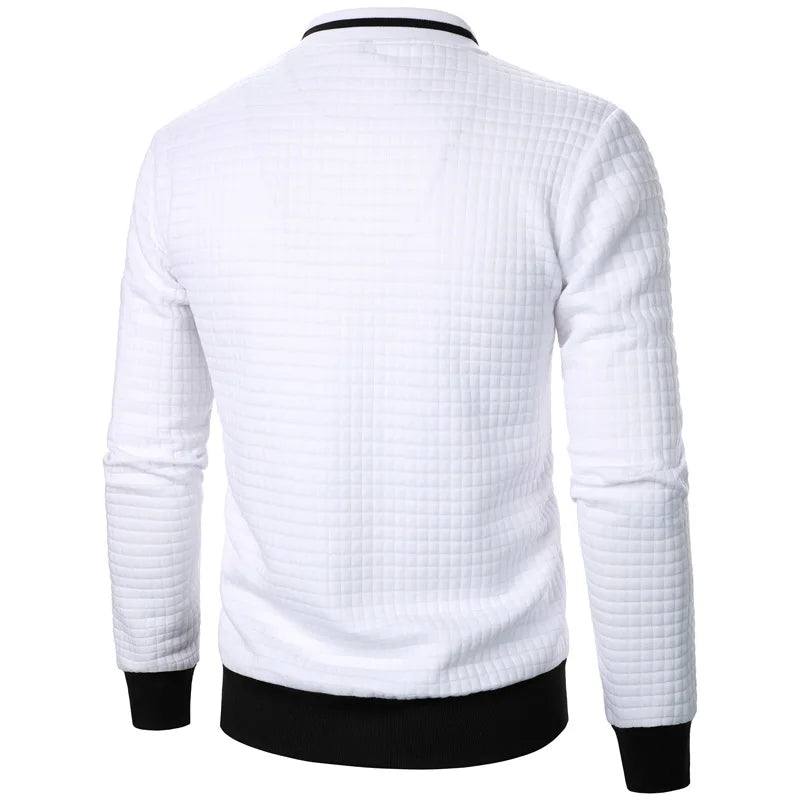Men's Jackets Coats Casual Solid Autumn Jacket Men Zipper Cardigans Spring Long Sleeve O-neck Plaid Men's Coat Streetwear S-XXXL