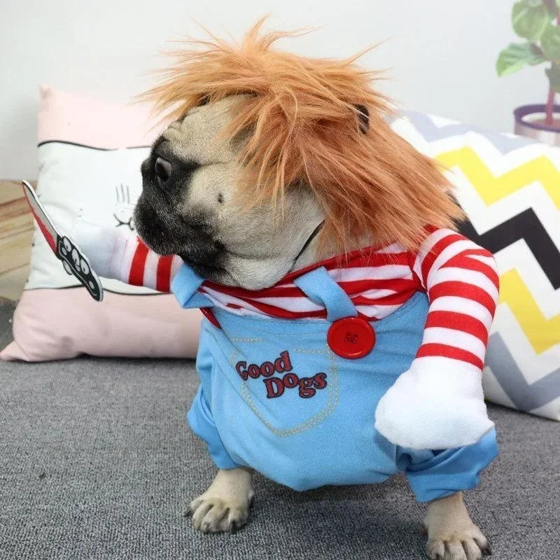 2026 Funny Pet Puppy Clothes Halloween Pet Dog Costumes Comical Outfits Holding A Knife Set Pet Cat Dog Festival Party Clothing