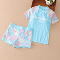 1 Set Kids Swimwear for Girls Fashion Sport Pink Blue Color Swimsuit Set for Children Girl Soft Summer Travel Beach Clothes
