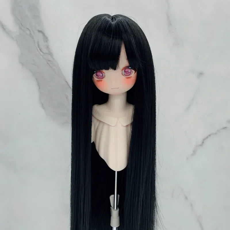 New 1/3 & 1/4 & 1/6 Bjd Doll's Wig with Bangs Long Straight Wig Girls Diy Makeup Accessories