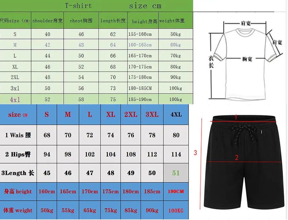New summer fitness sportswear for men short-sleeved T-shirt and shorts two-piece set breathable and quick-drying casual wear