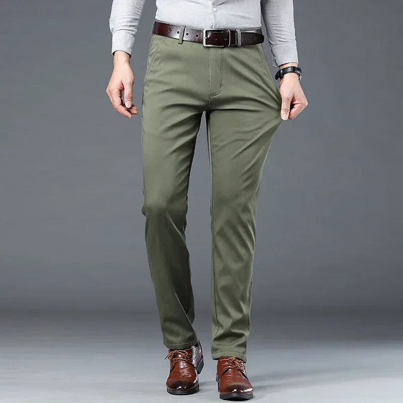 2026 Summer Thin Korean Style Business Casual Trousers for Men Stretch Soft Straight Leg Loose Fashionable Casual Pants Male