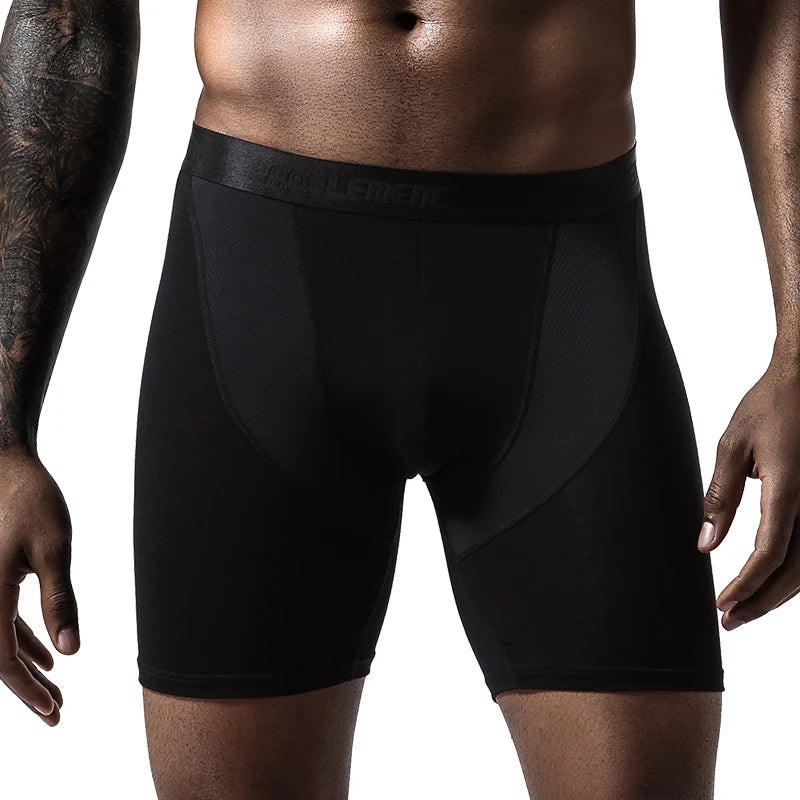 Sports Underwear Men's Anti-Wear Leg Modal Professional Running Fitness Tight Long Leg Quick-Drying Extended Boxer Briefs