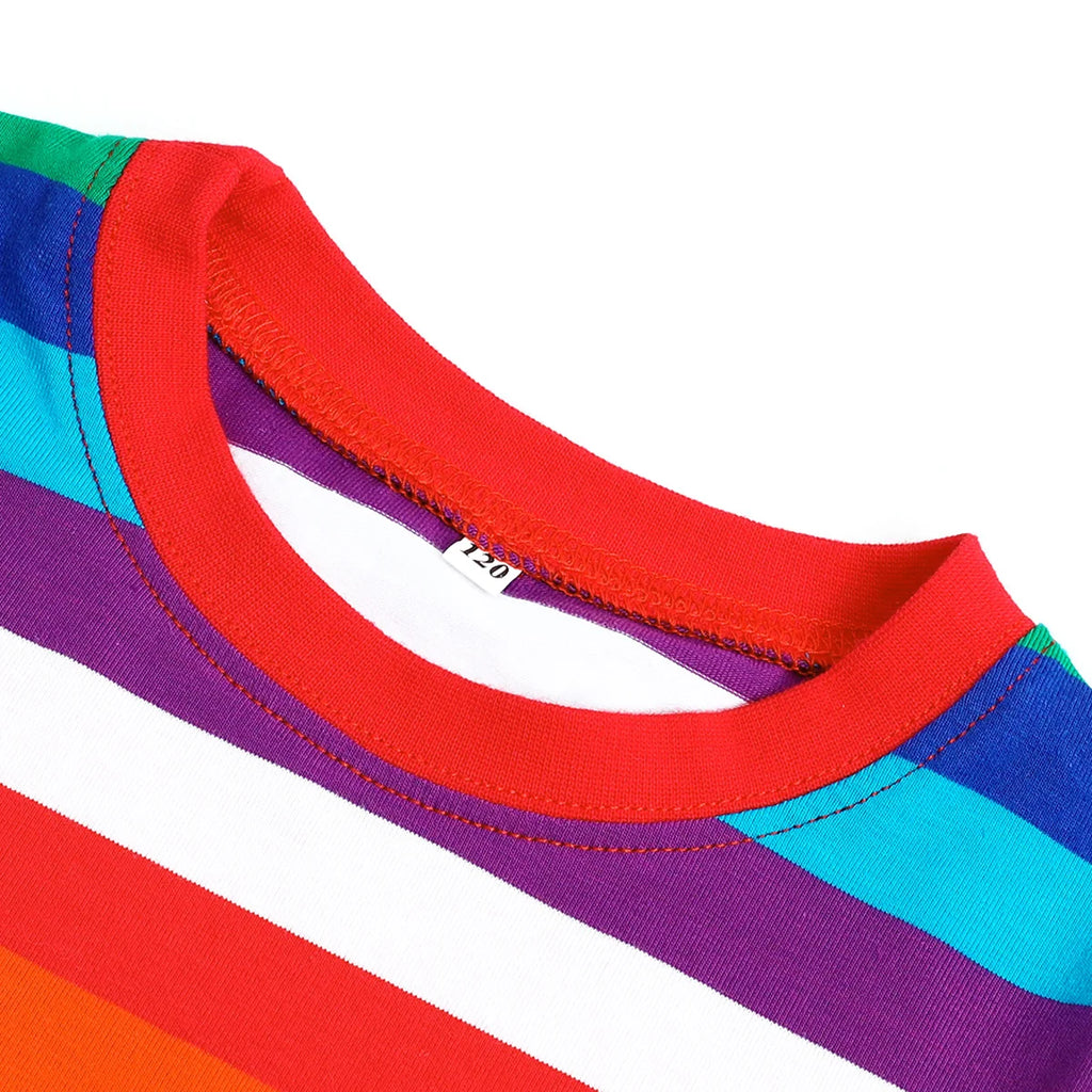 Kids Pajamas Boys Pyjamas Set Toddler Rainbow Stripe Pijamas Children Halloween Carnival Sleepwear Party Gift Pjs