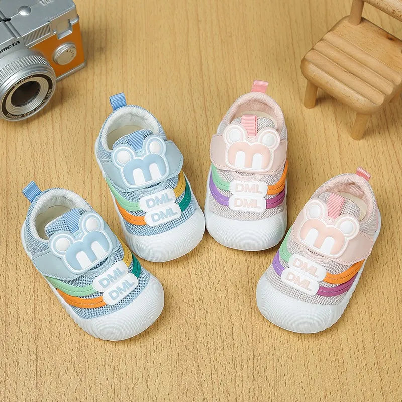 Baby Kids Walking Shoes Toes Capped Soft Sole Kids Toddler Shoes Non-slip 2025 New Fashion Boys Girls Sports Shoes Comfortable