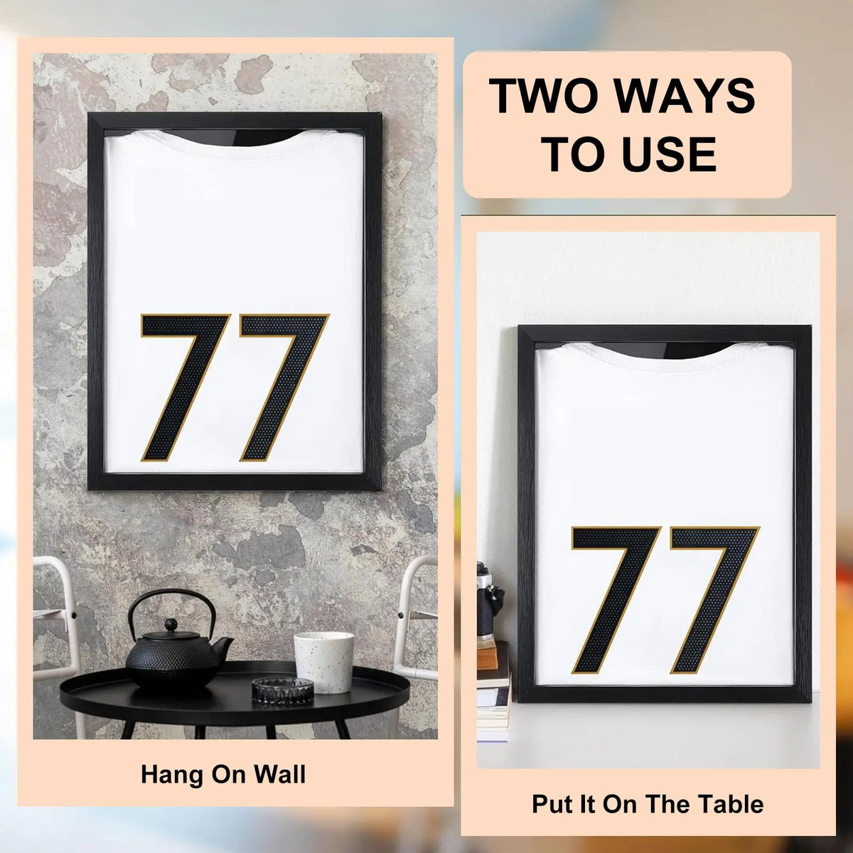 Sports Shirt Display Case Wooden Sports Shirt Shadow Case for Wall UV Protection Sportswear Box for Home Shelf Basketball