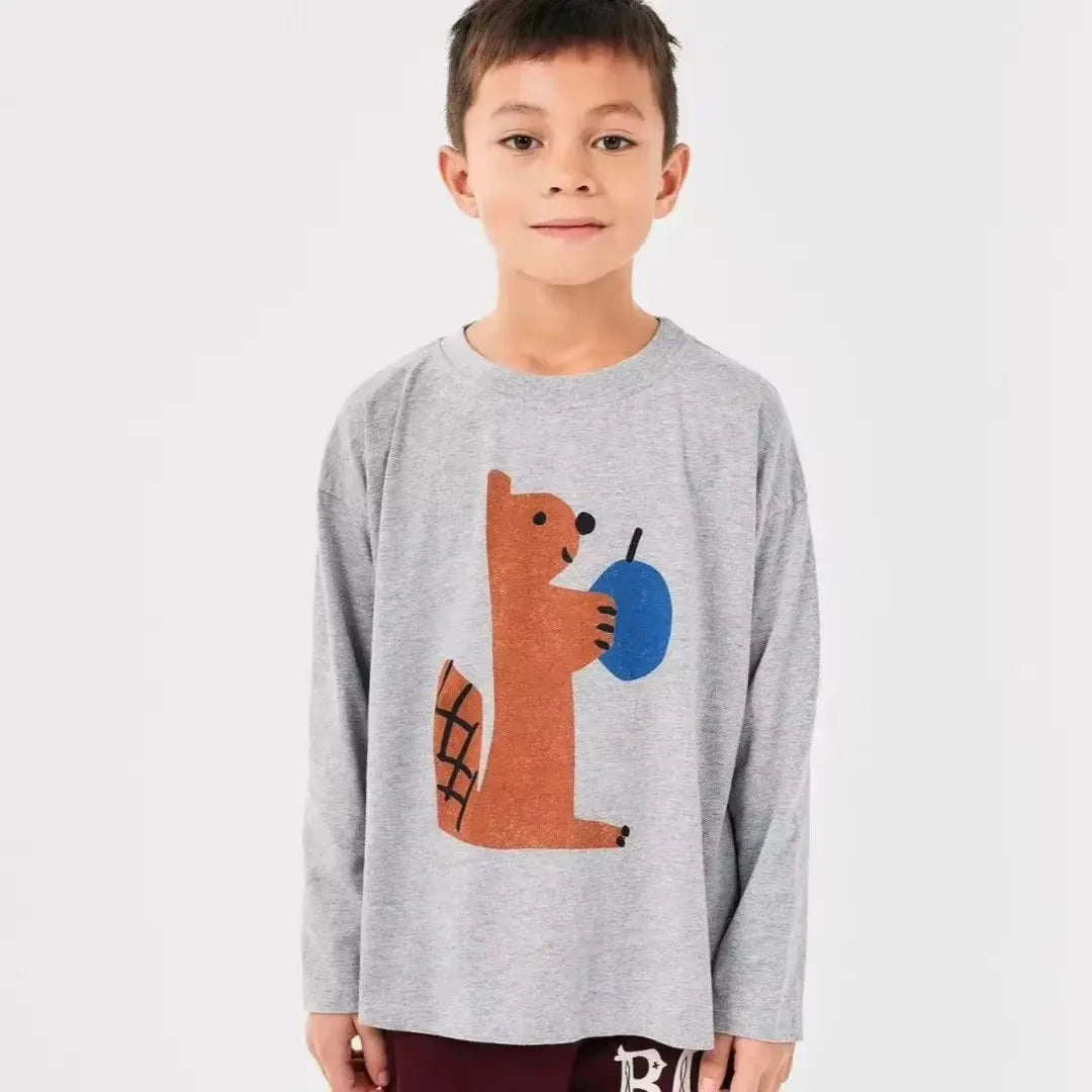 kids shirts 2025 new autumn full sleeve baby girls tops boys tees cotton children clothing cartoon kids t-shirts