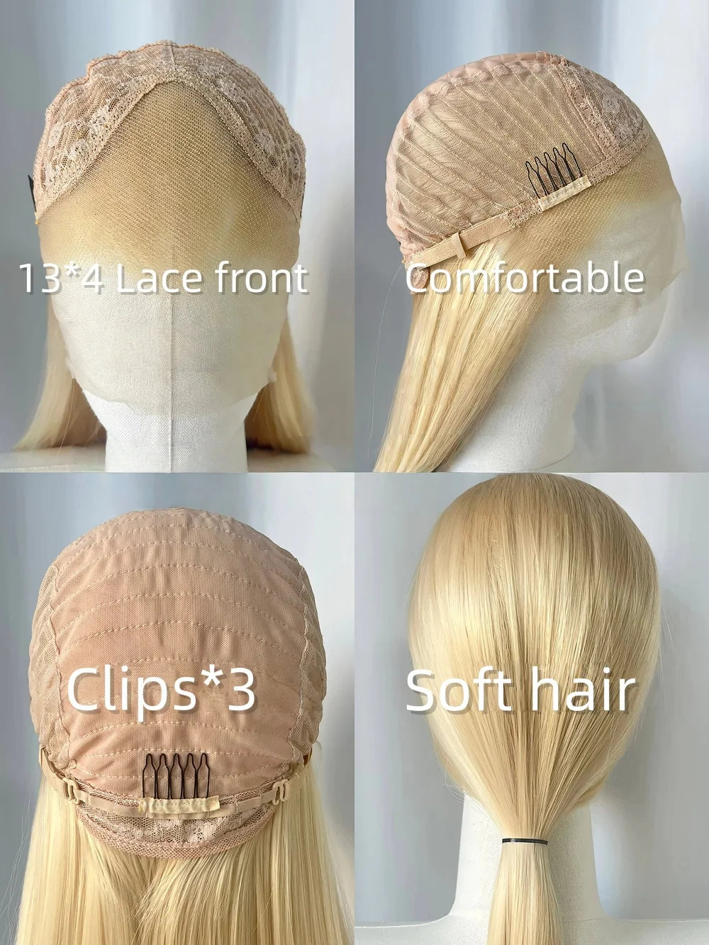 613 Blonde Synthetic Lace Front Wigs for Women 13X4 Shoulder Length Mullet Wigs for Men Cosplay Wear and Go Glueless Natural