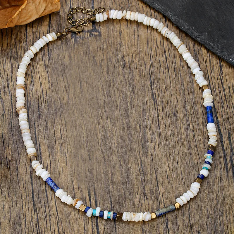 Trendy Natural Stone Beaded Necklace For Men Vintage Stainless Steel Geometric Pendant Necklace Men Jewelry