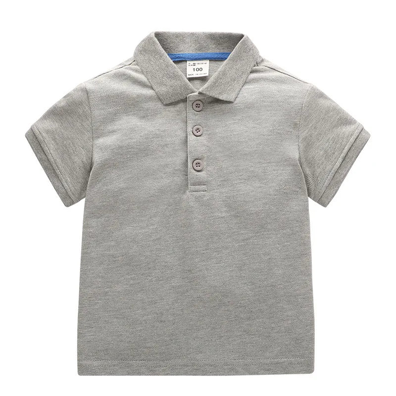 Kids Boys Solid Color Cotton Polo Shirts 2025 Summer New Children Short Sleeve Tops Tee Girls Baby Lapel  Shirt Age 1-10T