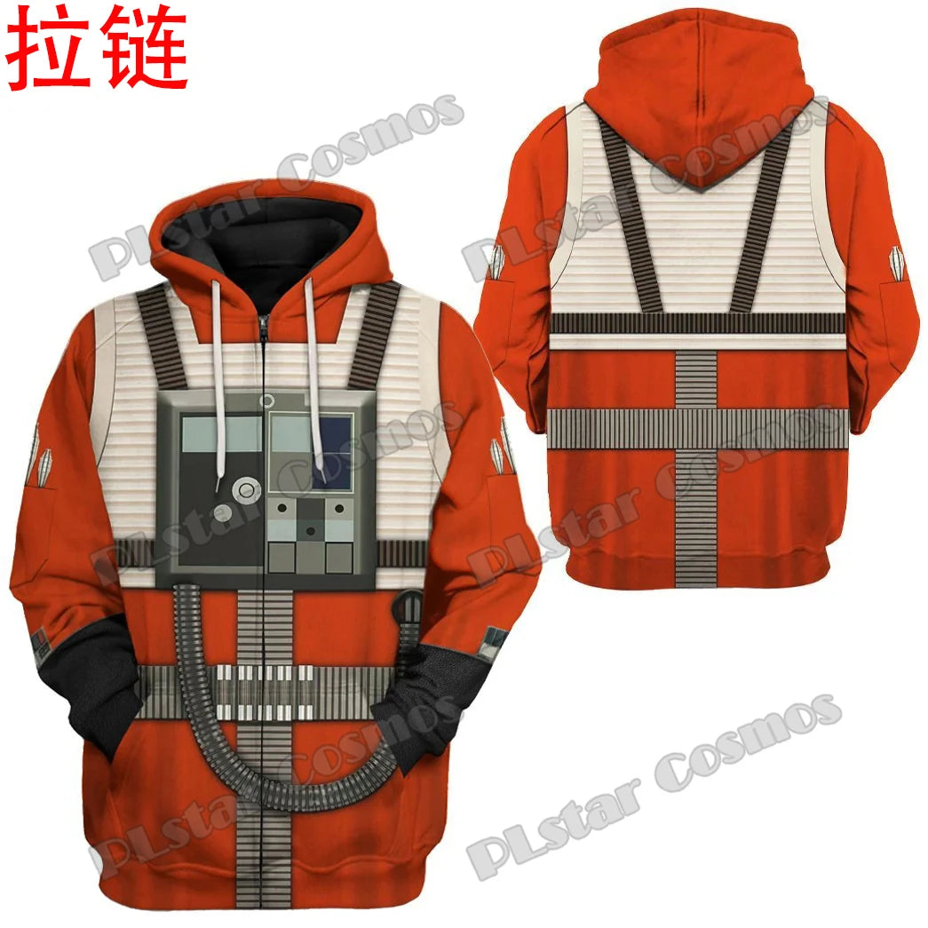 Cosplay Apparel X-Wing Pilot 3D Printed Fashion Men's Hoodies & Sweatshirt Autumn Streetwear Unisex Casual zipper hoodie TDD189