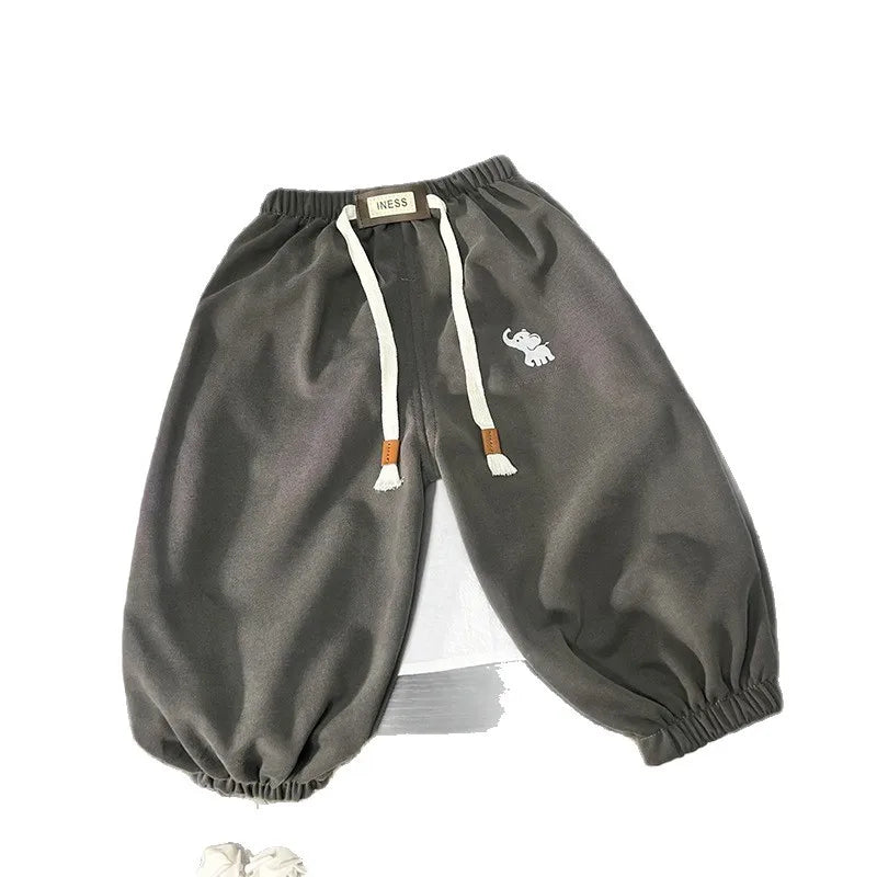 Korea Baby Boys Girls Sweatpants Children Autumn Long Pants Kids Spring Sport Solid Color Trousers Infant Panties Toddler Bottom