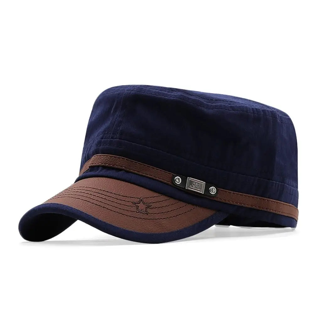 Hat Men Unisex  Hat Baseball Cap Cotton Cadet Hat   Breathable Combat Fishing Flat Adjustable Cap