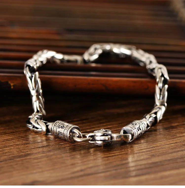 New Bracelet Men's Vajra 925 Thai Silve Retro Doing Old Trend Personality Neutral High Jewelry