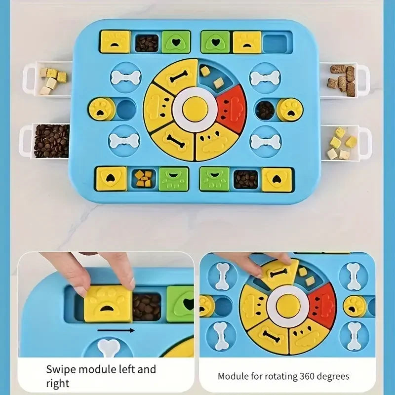 Pet Slow Food Bowl Toys Pet Dogs and Cats Toys Multifunctional Food Box Pet Puzzle Feeding Bowl is suitable for small, medium an