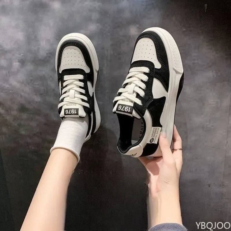 Large Size Spring and Autumn New Thick Soled Height Increasing Women's Flat Shoes Niche Trend Versatile Women's Single Shoes