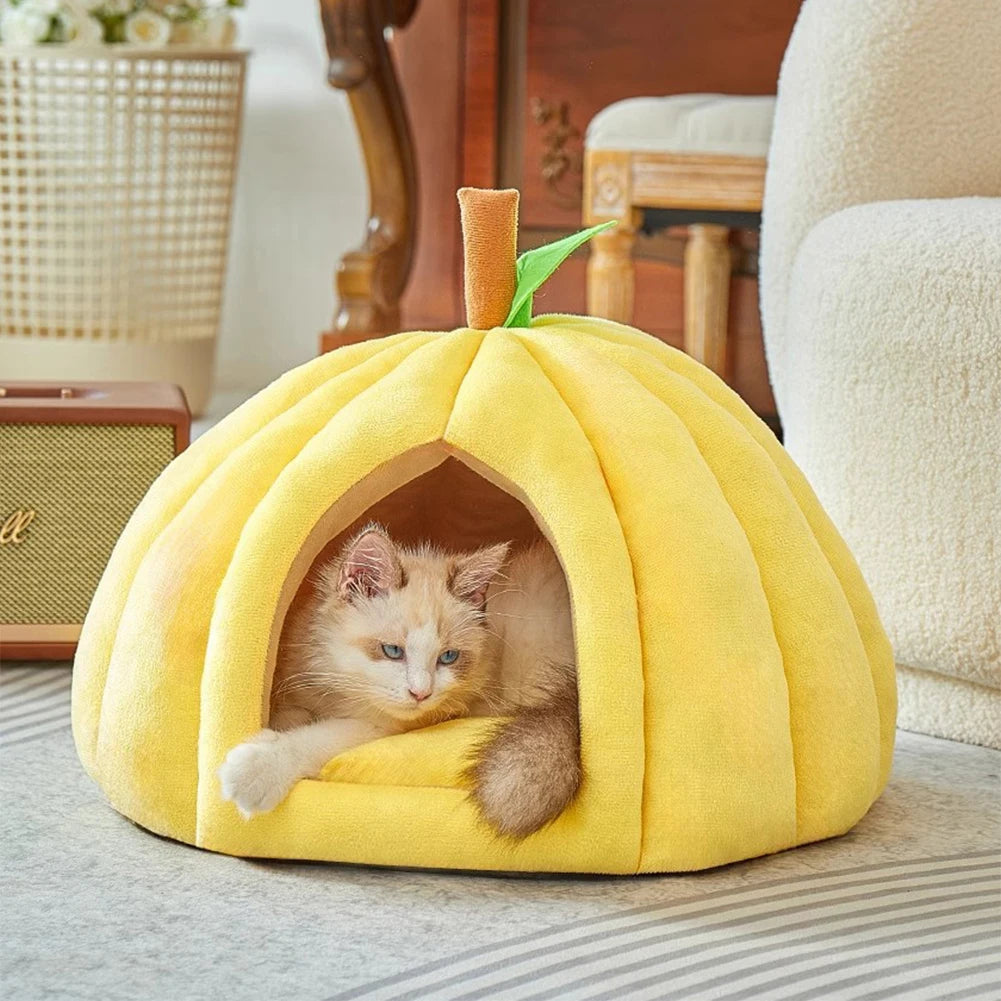 Plush Calming Pet Bed Thickened Warming Pet Sofa Non-Slip Bottom Prevents Sliding Pet Bed For Cold Floors Cozy Nook For Bedroom