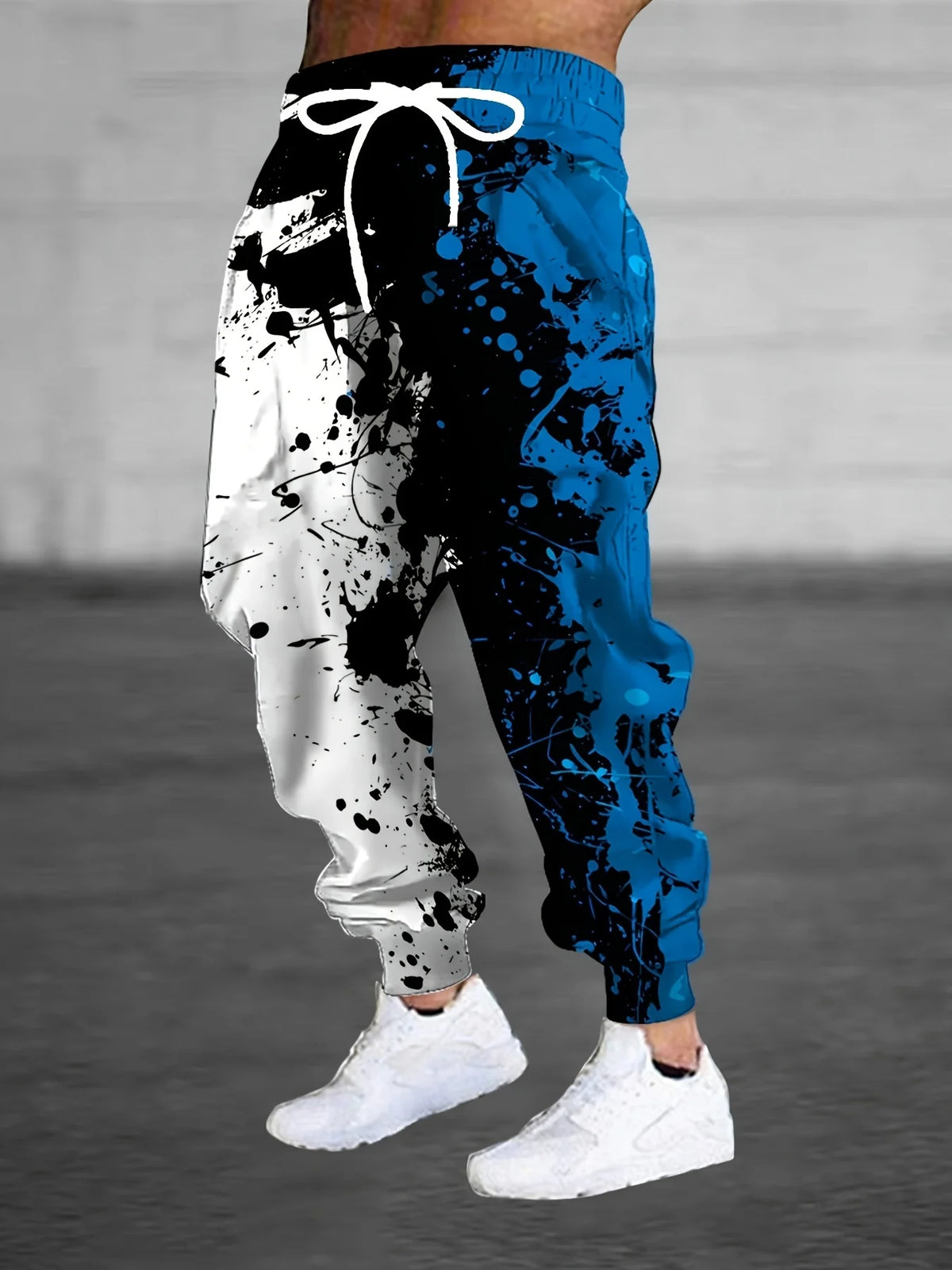 Men's and Women's Universal Sports Pants with Fashionable 3D Color Splashed Ink Printing, Versatile Sports and Fitness Fashion