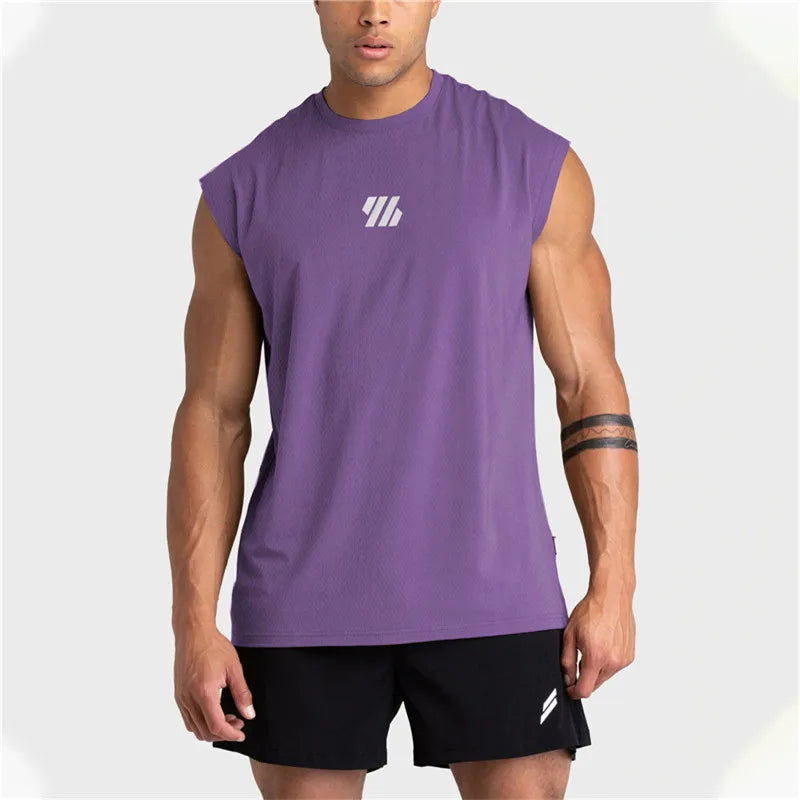 Summer new Gym Vest Men Bodybuilding Sleeveless Sports Tank Top quick-drying mesh Fitness Running Tank Top men Clothes