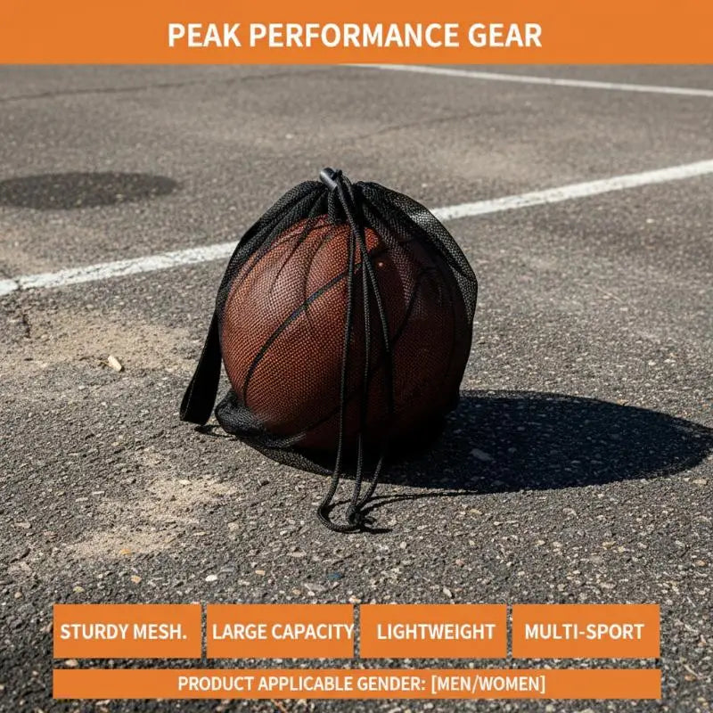 Sports Training Equipment Bag Basketball Net Design Large Capacity Drawstring