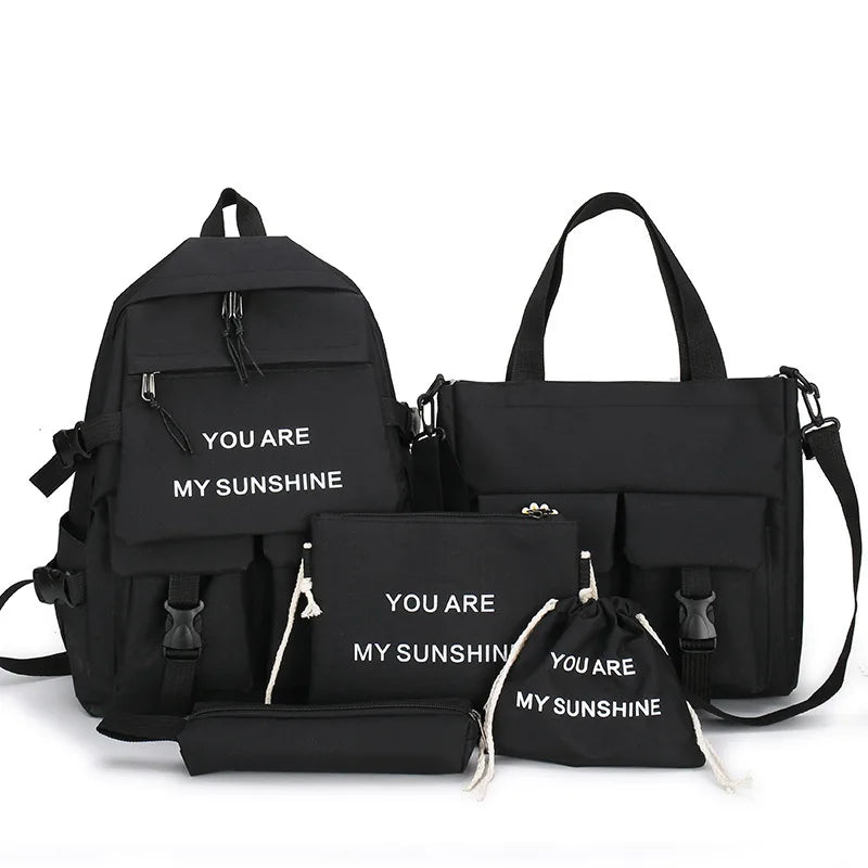 4 Pcs Sets Children's School Backpack Kawaii Women's Backpack Bookbag School Bags for Teens Girls mochilas para niñas 가방 рюкзак