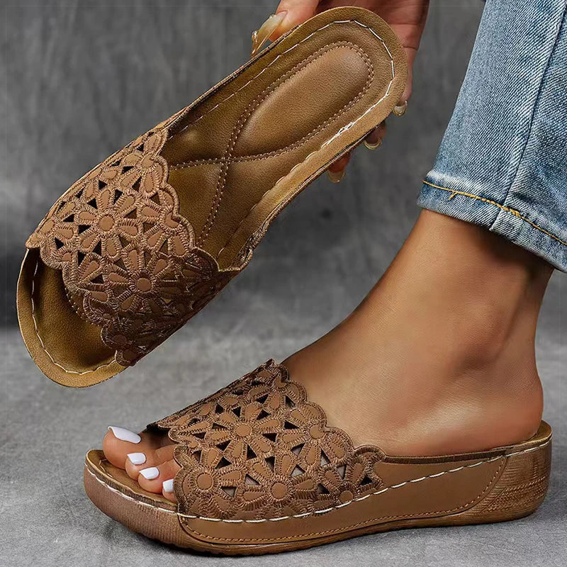Women's Sandals Wedges Heels Sandals Summer Woman Shoes Indoor Outdoor Slippers Heeled Shoes Summer Footwear Sandalias De Mujer