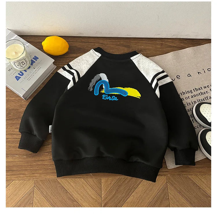 Kids Sweatshirt 2026 Autumn New Arrival For Boys and Girls Color Block Korean Style Sport Outwear Children's Casual Shirts