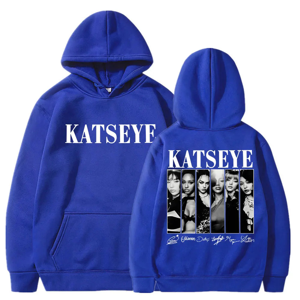 Limted Kpop Katseye Print Hoodies Vintage Trendy Men Women Y2k Hoody Sweatshirt Fleece Oversized Tracksuit Streetwear Fans Gifts
